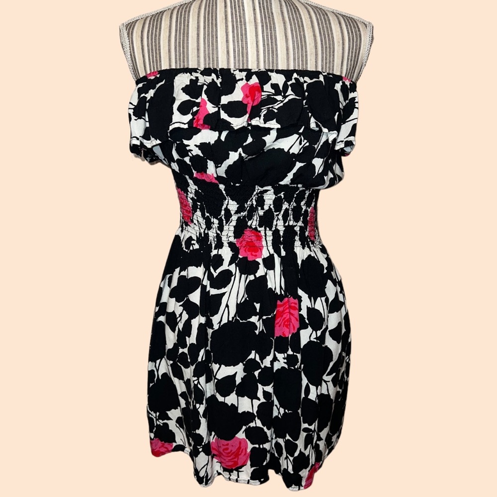 Strapless Floral Dress